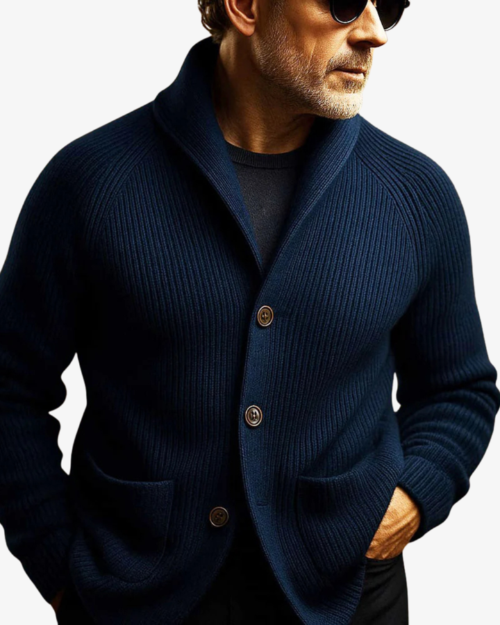 Elliot | Přizpůsobený pletený cardigan s knoflíkovým zapínáním