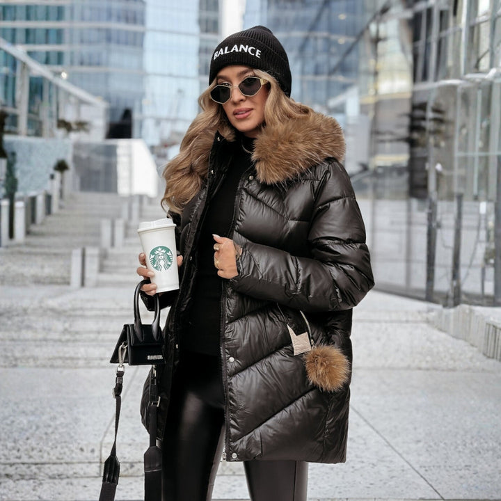 Krystyna | Dlouhý zimní kabát s páskem a elegantním střihem