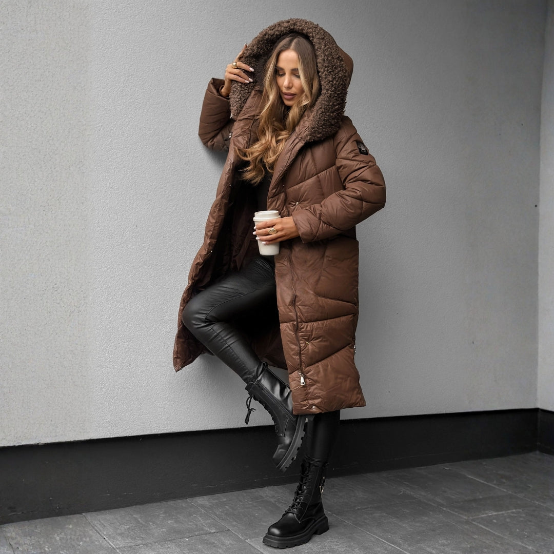 Anna | Prošívaný kabát s kapucí pro zimní eleganci