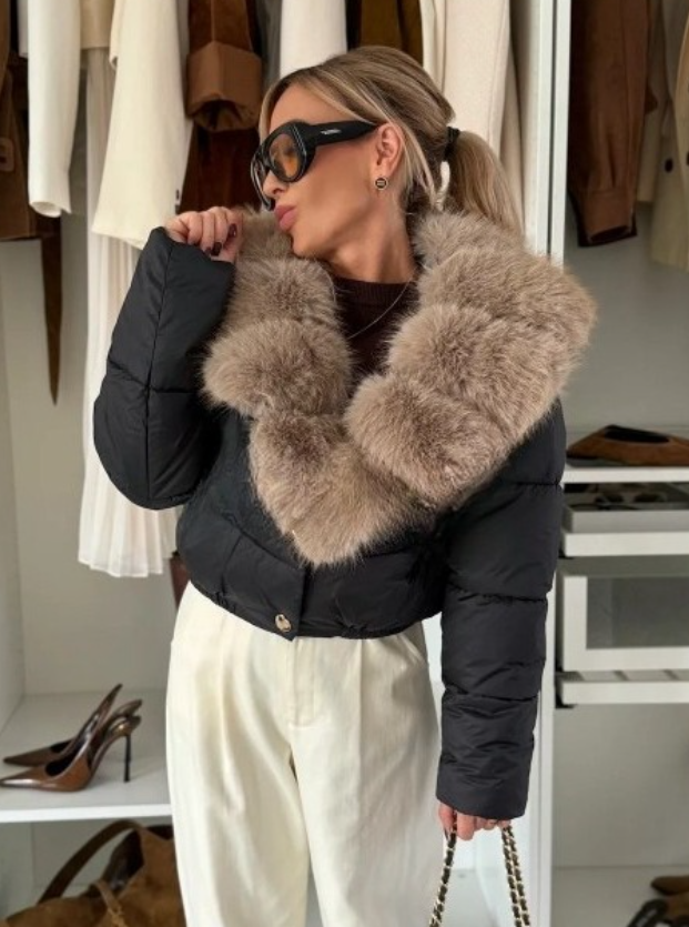Marie | Elegantní zimní bunda s kožešinovým límcem