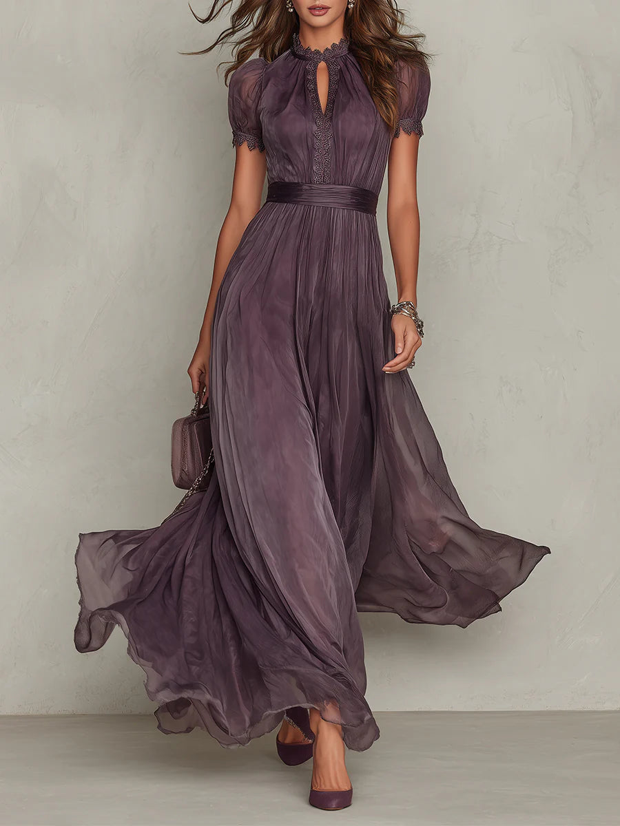 Ashley | Elegantní vintage maxi šaty z šifonu