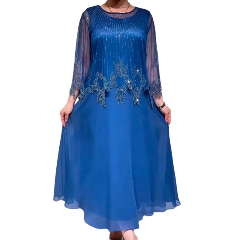 Isabella™ | Elegantní midi šaty s průhlednými rukávy a jemnými detaily