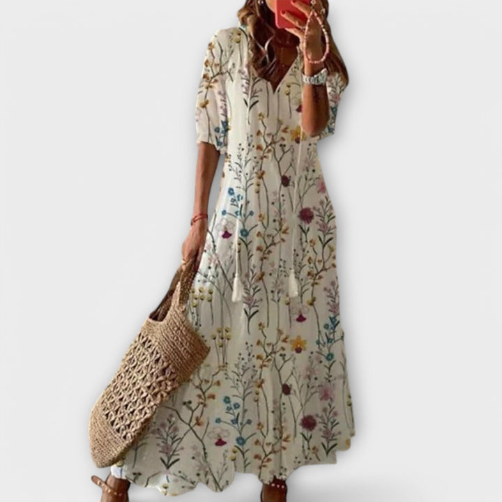 Aria™ | Boho maxi šaty s nastavitelným pasem